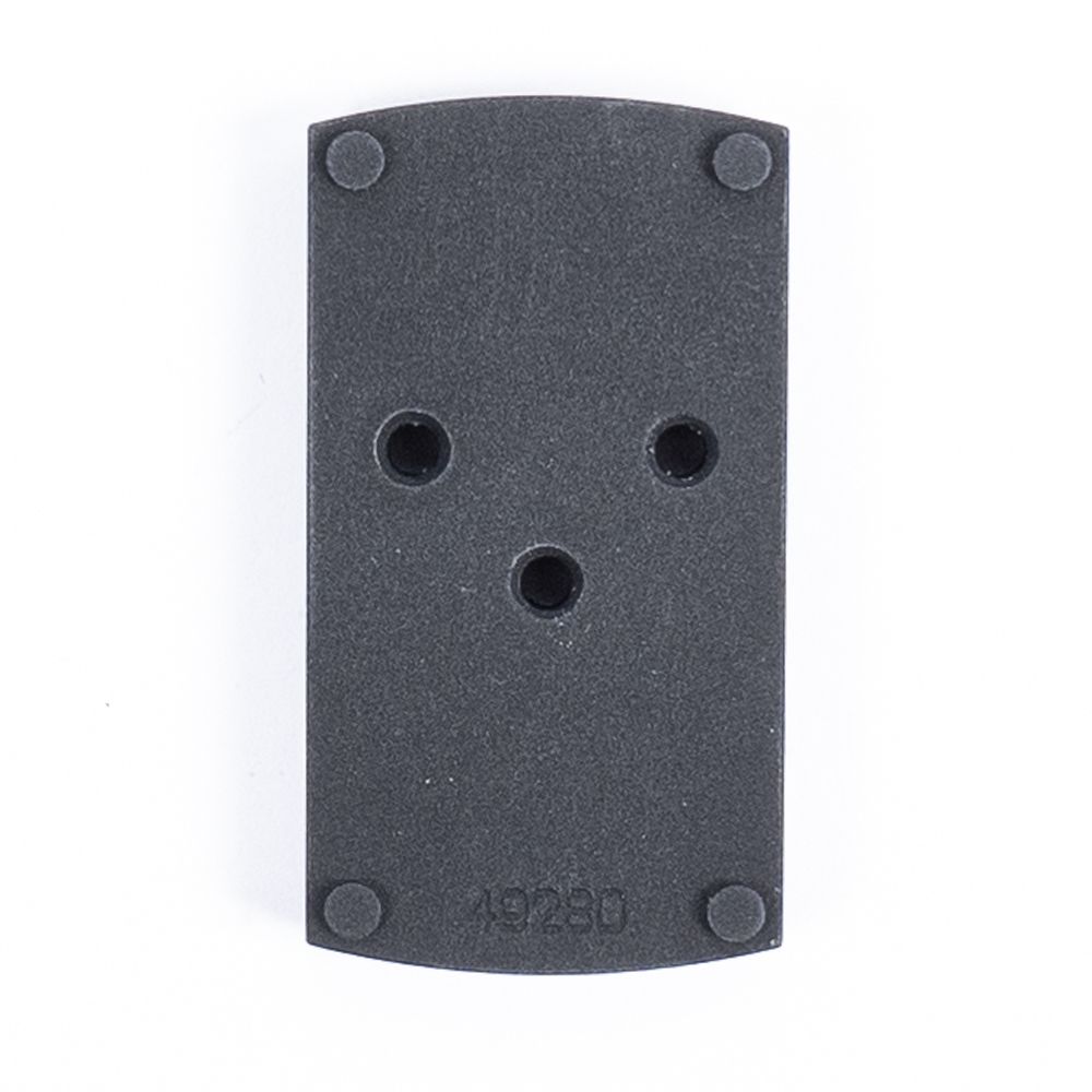 Top view of the Ruger Security 9 red dot adapter plate for Vortex Viper and Vortex Venom with screws.